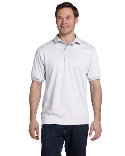  Adult EcoSmart® Jersey Knit Polo - WHITE - 5XL 