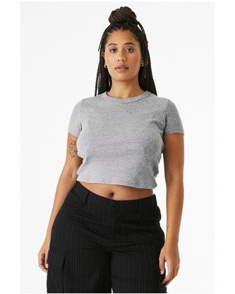 Ladies' Micro Ribbed Baby T-Shirt - ATHLETIC HEATHER - XS
