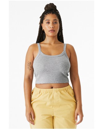 Ladies' Micro Ribbed Scoop Tank - ATHLETIC HEATHER - XS