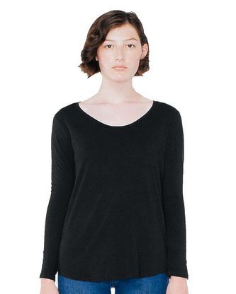  Custom Embroidered American Apparel Women's Ultra Wash Long Sleeve Tee RSA6304 With Logo 