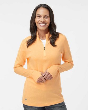  Custom Embroidered Adidas Women's 3-Stripes Quarter-Zip Sweater A555 With Logo 