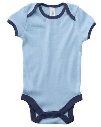 Infant Short-Sleeve Baby Rib Ringer One-Piece
