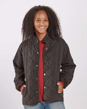 Custom Logo Boxercraft Women's Quilted Market Jacket BW8102 Embroidered 