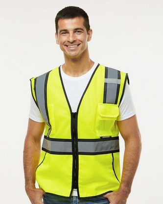  Custom Logo Kishigo Standard Contrast Vest 1595-1598 Embroidered 