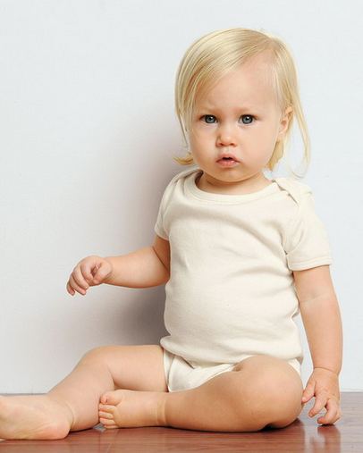 Infant Organic Short-Sleeve Baby Rib One-Piece