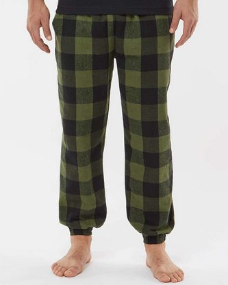 Custom Embroidered Burnside Flannel Joggers 8810 With Logo