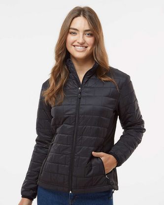  Company Branded Burnside Women's Element Puffer Jacket 5713 With Logo 