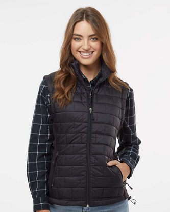  Custom Logo Burnside Women's Elemental Puffer Vest 5703 Embroidered 