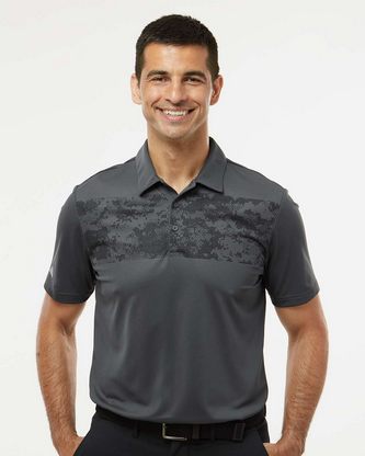 Company Branded Adidas Camo Chest Print Polo A585 With Logo