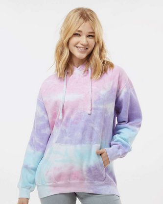Custom Logo Colortone Tie-Dyed Hooded Sweatshirt 8777 Embroidered