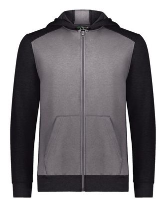 Custom Embroidered Augusta Sportswear Youth Eco Revive Three-Season Triblend Fleece Full-Zip Hooded
