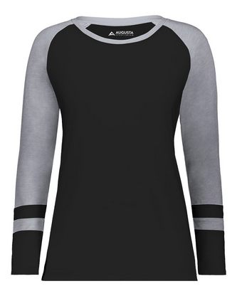 Company Branded Augusta Sportswear Women's Triblend Fanatic 2.0 Long Sleeve T-Shirt 2917 With Logo