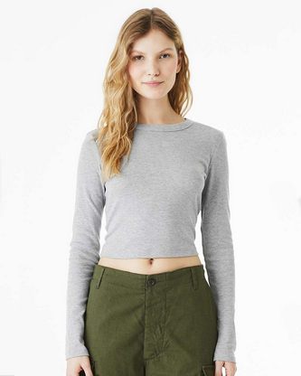 Company Branded Women's Micro Rib Long Sleeve Baby Tee BELLA + CANVAS 1501