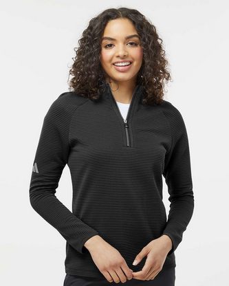  Custom Embroidered Adidas Women's Spacer Quarter-Zip Pullover A589 With Logo 