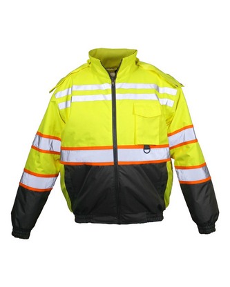 Custom Logo Kishigo Economy Contrast Class 3 Bomber Jacket JS156 Embroidered