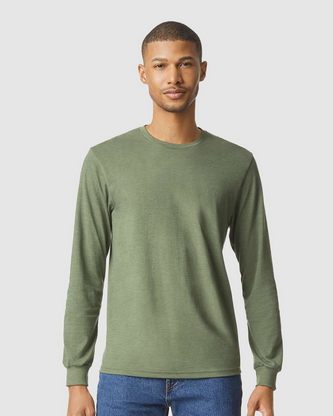 Custom Embroidered Gildan Softstyle® CVC Long Sleeve T-Shirt 64440CVC With Logo