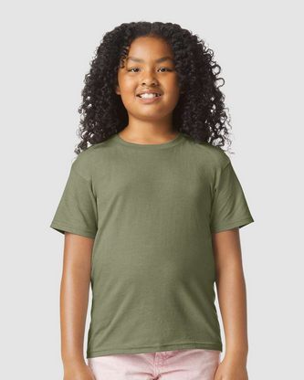 Custom Logo Gildan Softstyle® Youth CVC T-Shirt 64000BCVC Embroidered 