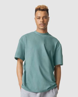 Custom Embroidered American Apparel Pique Mockneck Tee 1PQ With Logo