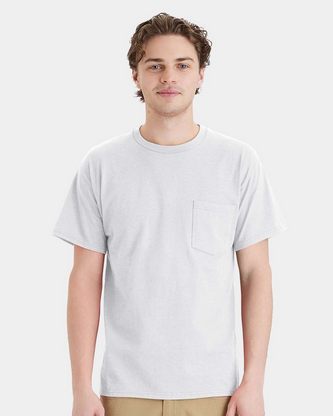  Custom Embroidered Hanes Essential-T Pocket T-Shirt 5290P With Logo 