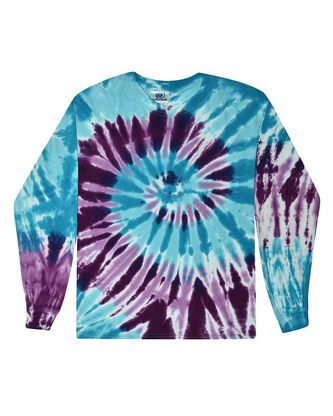 Custom Embroidered Colortone Youth Tie-Dyed Long Sleeve T-Shirt 2000Y With Logo