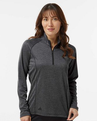 Company Branded Adidas Women's Space Dyed Quarter-Zip Pullover A594 With Logo