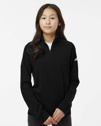 Custom Logo Adidas Youth Quarter-Zip Pullover A4001 Embroidered