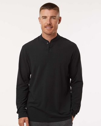 Company Branded Adidas Henley Long Sleeve T-Shirt A597 With Logo