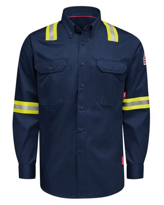 Company Branded Bulwark Nomex® Comfort Enhanced-Vis Woven Long Sleeve Shirt QS26EVH With Logo