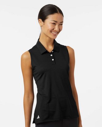 Company Branded Adidas Women's Ottoman Sleeveless Polo A1005 With Logo