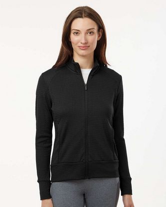 Custom Embroidered Adidas Women's Ultimate Textured Full-Zip Jacket A1007 With Logo