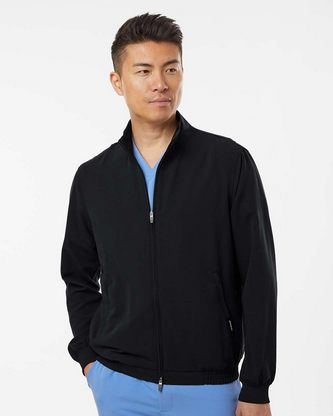 Custom Embroidered Jaanuu Wolfe Everyday Full-Zip 6-Pocket Scrub Jacket M60001 With Logo