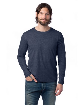  Unisex Long-Sleeve Go-To T-Shirt - HTHR MDNITE NAVY - S 