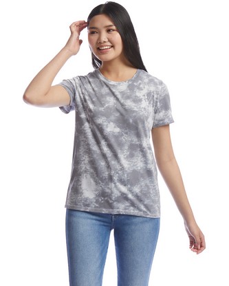 Ladies' Her Printed Go-To T-Shirt - GREY TIE DYE - XS