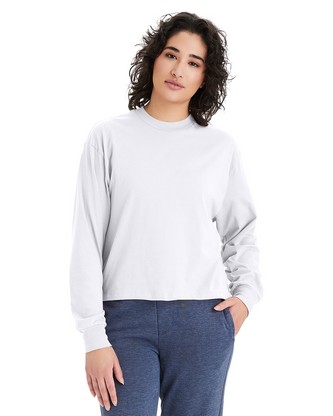 Ladies' Main Stage Long-Sleeve Cropped T-Shirt - WHITE - XS