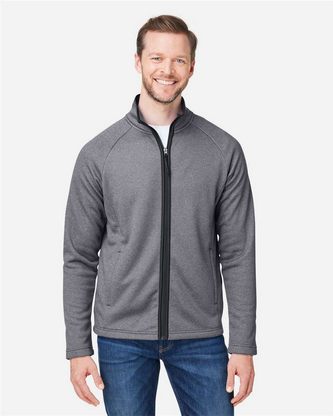 Custom Embroidered CORE365 Men's Venture Heathered Stripe Full-Zip CE72 With Logo