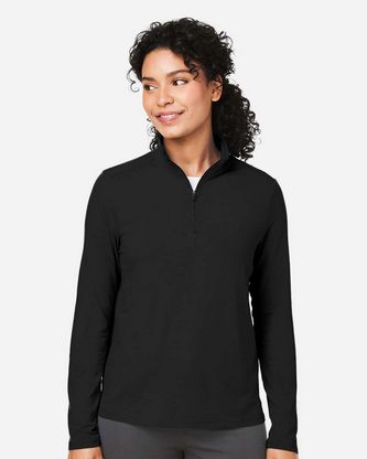  Custom Logo Devon & Jones Women's Raleigh Stretch Quarter-Zip Pullover DG425W Embroidered 
