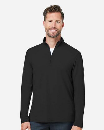 Custom Embroidered Devon & Jones Men's Raleigh Stretch Quarter-Zip Pullover DG425 With Logo