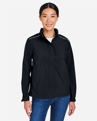 Custom Logo CORE365 Women's Packable Rain Jacket CE712W Embroidered