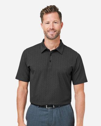 Custom Embroidered Devon & Jones Men's Crownlux Performance® Geo Polo DG101 With Logo