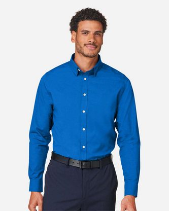 Custom Embroidered Devon & Jones Men's CrownLux Performance® Spencer Poplin Dress Shirt DG505 With L