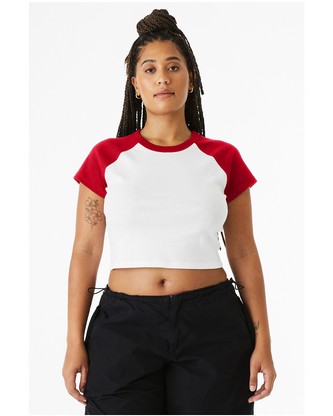 Custom Printed Ladies' Micro Ribbed Raglan Baby T-Shirt BC-1201