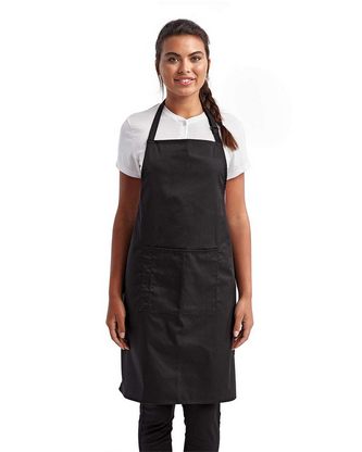  Company Branded Artisan Collection by Reprime Recycled Bib Apron with Pocket RP154 With Logo 