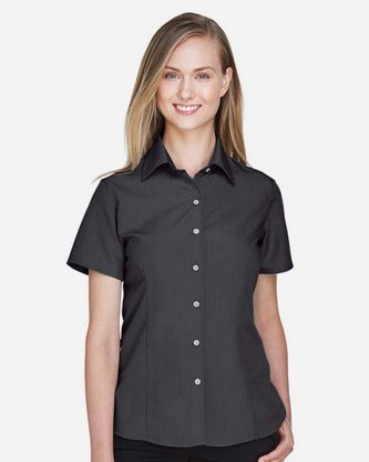 Custom Logo Harriton Women's Barbados Textured Camp Shirt M560W Embroidered