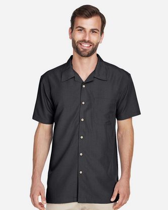  Custom Embroidered Harriton Men's Barbados Textured Camp Shirt M560 With Logo 