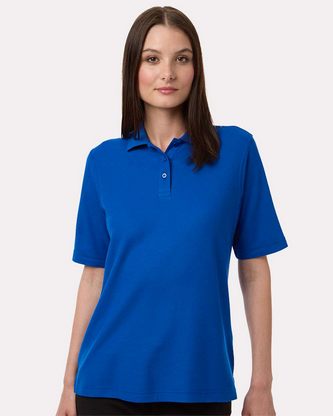 Company Branded Harriton Women's Maverick CVC Pique Polo M105W With Logo