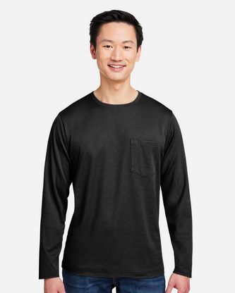 Custom Logo Harriton Unisex Charge Snag and Soil Protect Long Sleeve T-Shirt M118L Embroidered