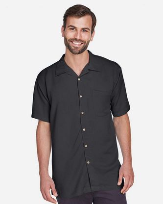 Company Branded Harriton Men's Bahama Cord Camp Shirt M570 With Logo