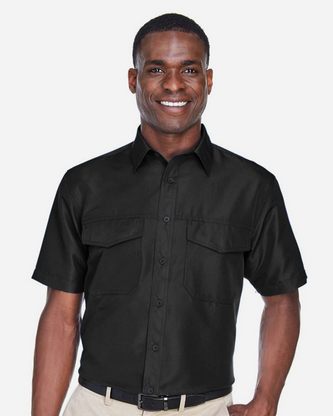 Company Branded Harriton Men's Key West Short Sleeve Performance Staff Shirt M580 With Logo