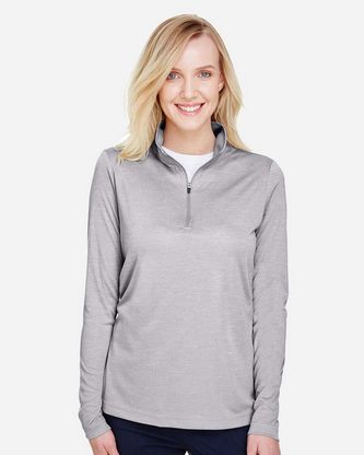  Custom Logo Team 365 Women's Zone Sonic Heather Performance Quarter-Zip Pullover TT31HW Embroidered 