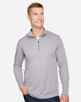 Custom Embroidered Team 365 Men's Zone Sonic Heather Performance Quarter-Zip Pullover TT31H With Log